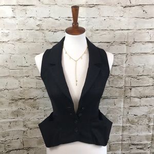 || All Saints || Black Agatha Waistcoat Vest US4